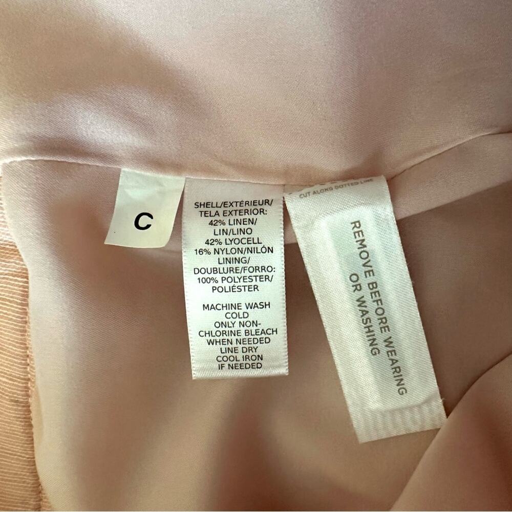 Ann Taylor Loft Skirt Pink Linen Blend Pockets Lined Full Mini Skirt Size 6 - Picture 10 of 11